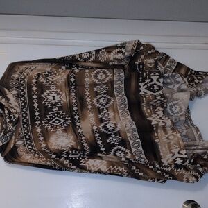 Geometric Patterned Brown Sweater